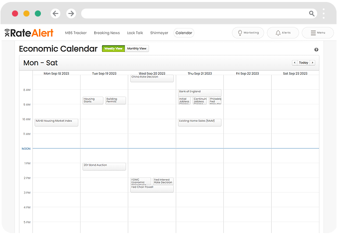 RateAlert Economic Calendar